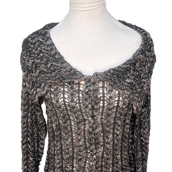 Paolo Bellucci Marled Open Weave Sweater - Picture 2 of 7